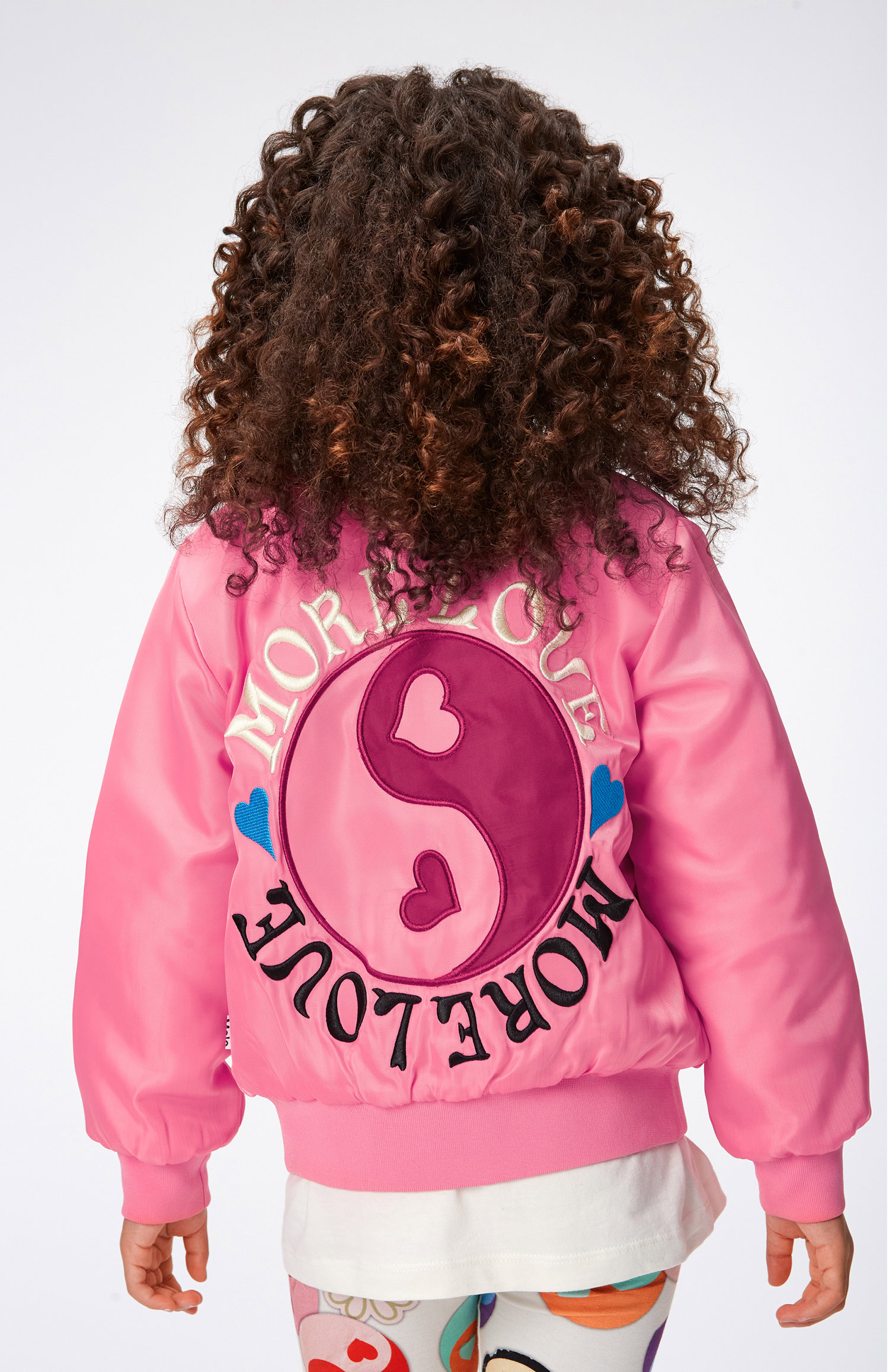 Hella - Confetti - Rosa Bomberjacke für Kinder mit aufgesticktem 