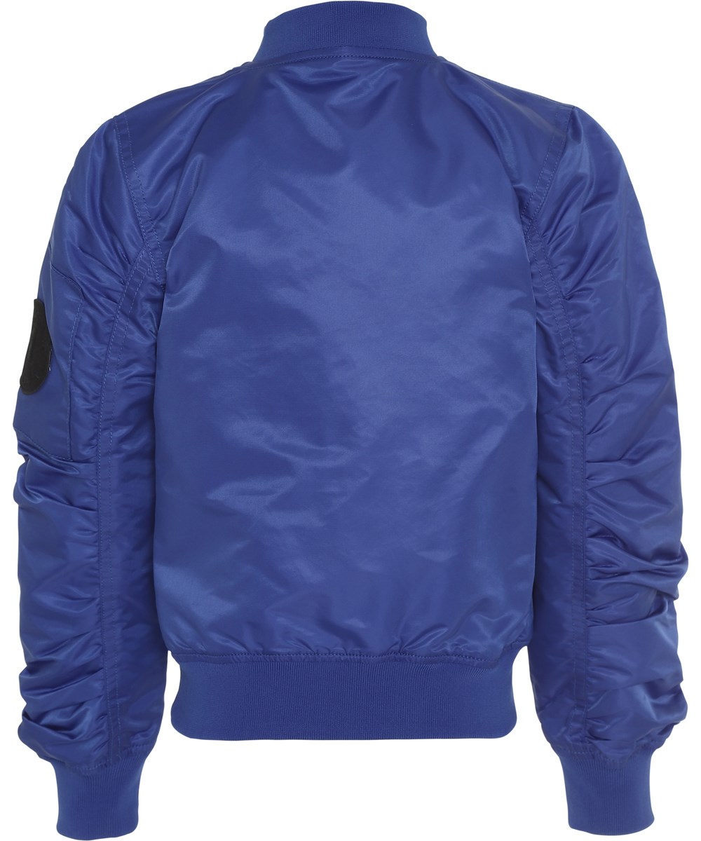 Hiker - Royal Blue - Blaue Bomberjacke mit drapierten Ärmeln