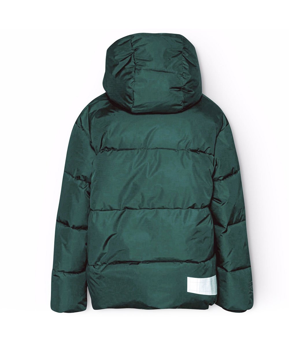 Hilo - Ponderosa Pine - Petroleumgrüne Steppjacke für Kinder aus recyceltem Polyester.