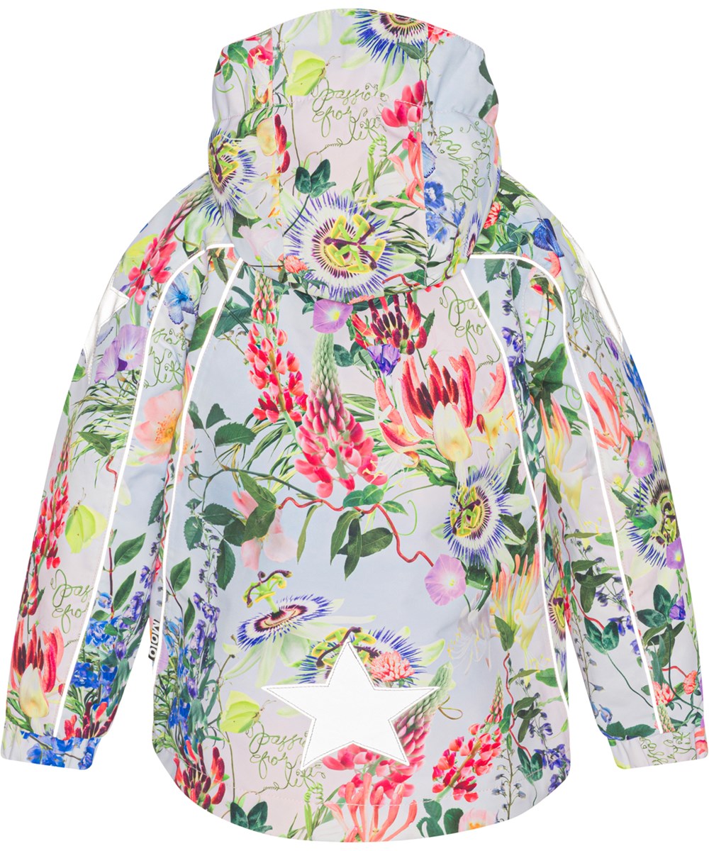 Hopla - Big Passion - Recycling-Anorak in Hellblau mit Blumendruck