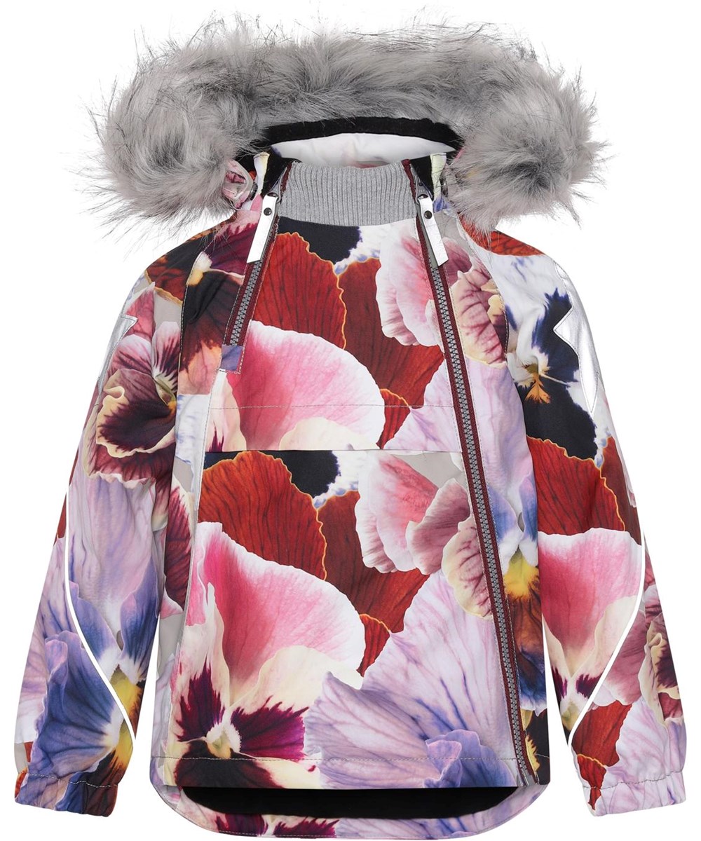 Hopla Fur - Giant Floral - Recycelte Winterjacke mit Fell- und Blumendruck
