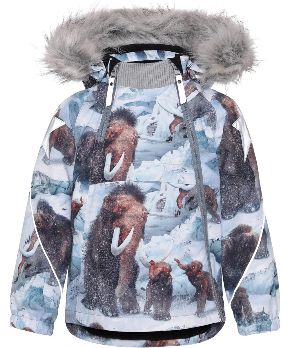 Hopla Fur - Mammoth - Recycelte Winterjacke mit Fell- und Mammut-Print