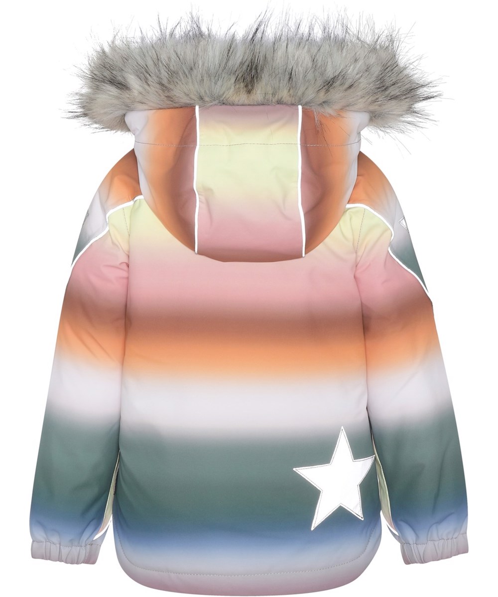 Hopla Fur - Misty Rainbow - Recycelte Winterjacke mit Regenbogen-Print