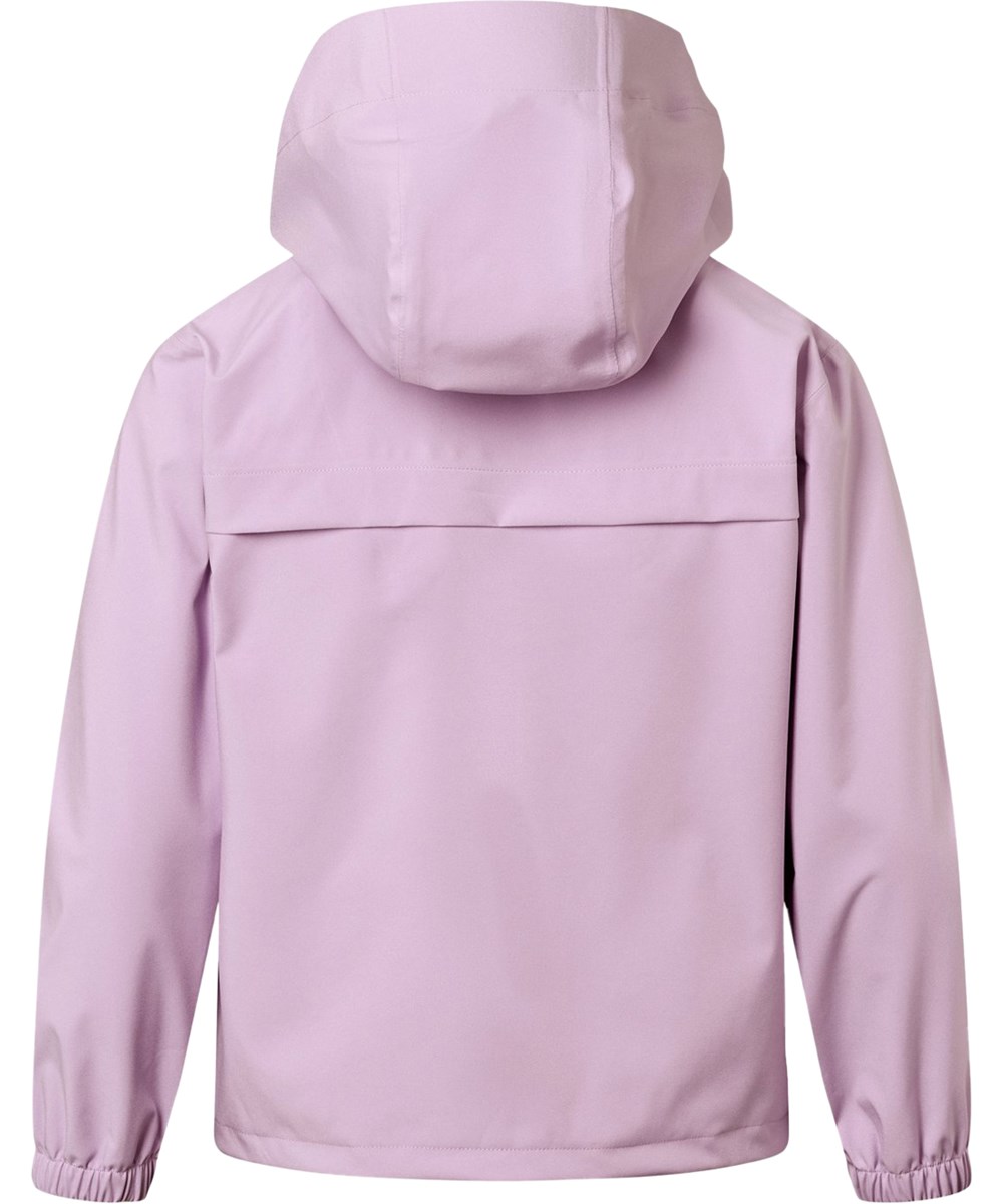 Horizon - Crocus Petal - Lila wind- und wasserdichte Kinderjacke mit Kapuze und laminiertem Innenfutter aus recyceltem Polyester.