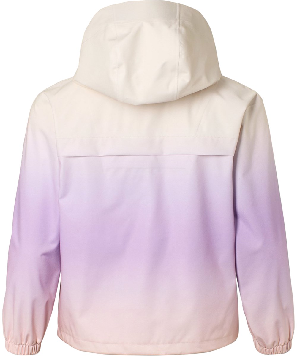 Horizon - Faded Crocus - Lila und beige wind- und wasserdichte Jacke für Kinder mit Kapuze und laminiertem Innenfutter aus recyceltem Polyester.