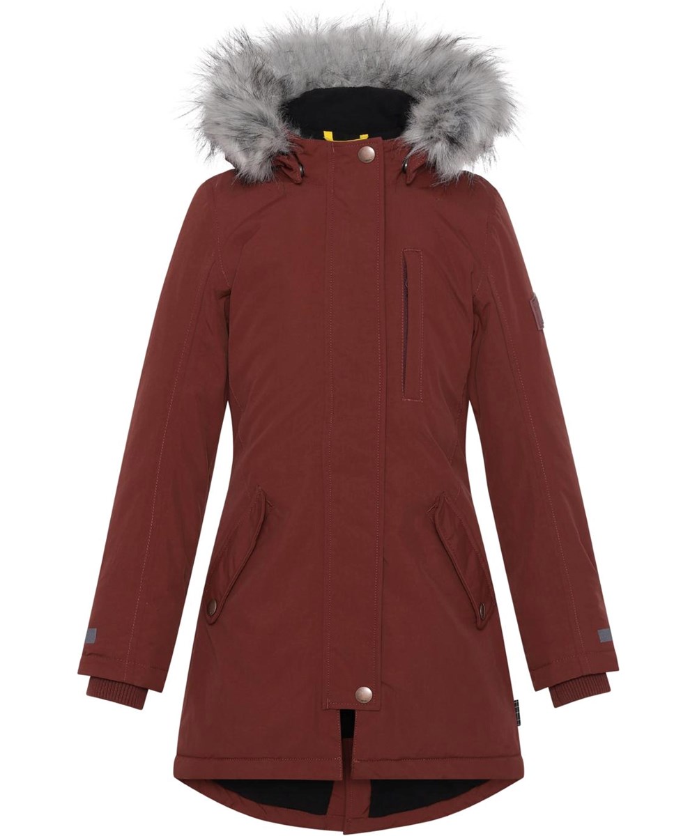 Peace - Rosewood - Recycelte dunkelrote Parka Winterjacke