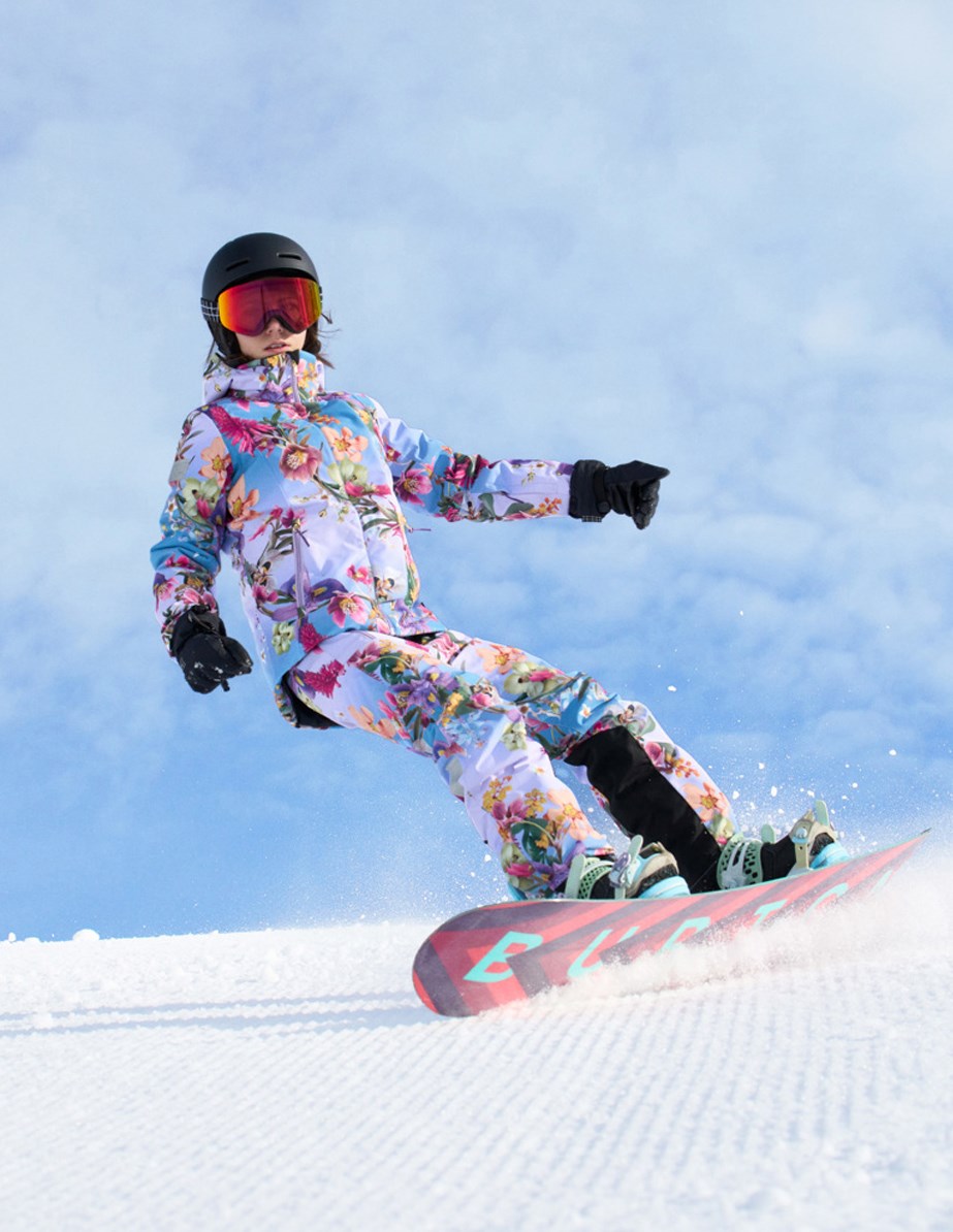 Pearson - Gradient Bloom - Wind- und wasserdichte Skijacke für Kinder aus recyceltem Polyester mit Blumenmuster.