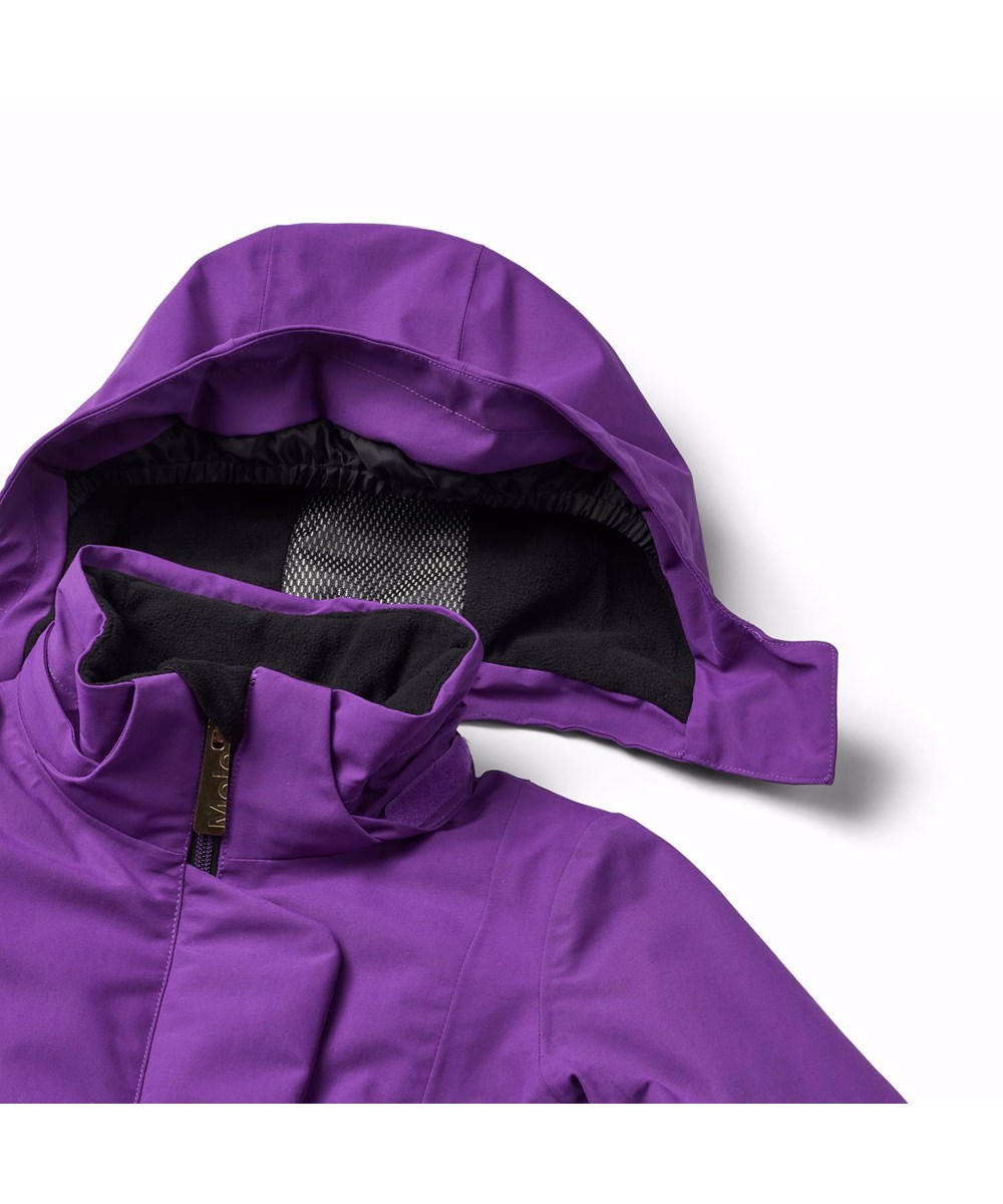 Pearson - Warm Purple - Lila wind- und wasserdichte Skijacke für Kinder aus recyceltem nylon.