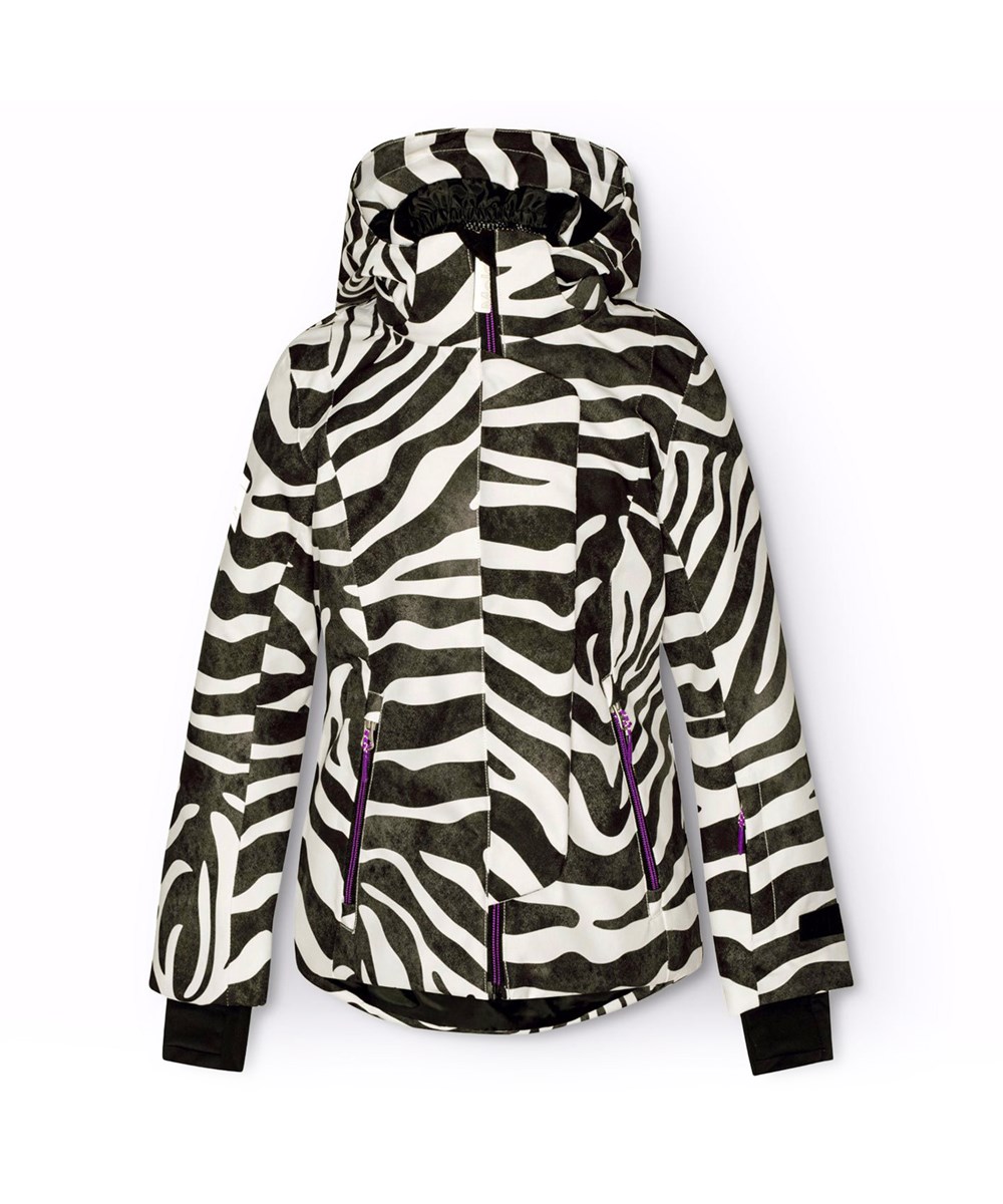 Pearson - Zebra - Wind- und wasserdichte Skijacke für Kinder aus recyceltem Polyester mit Zebra-Streifen.