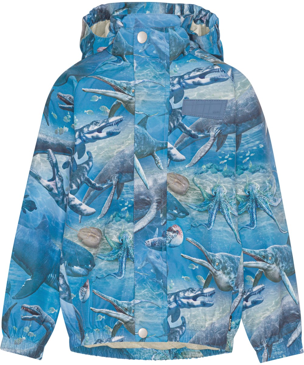 Waiton - Big Ancient Sea - Blaue Regenjacke mit Tiere-Print