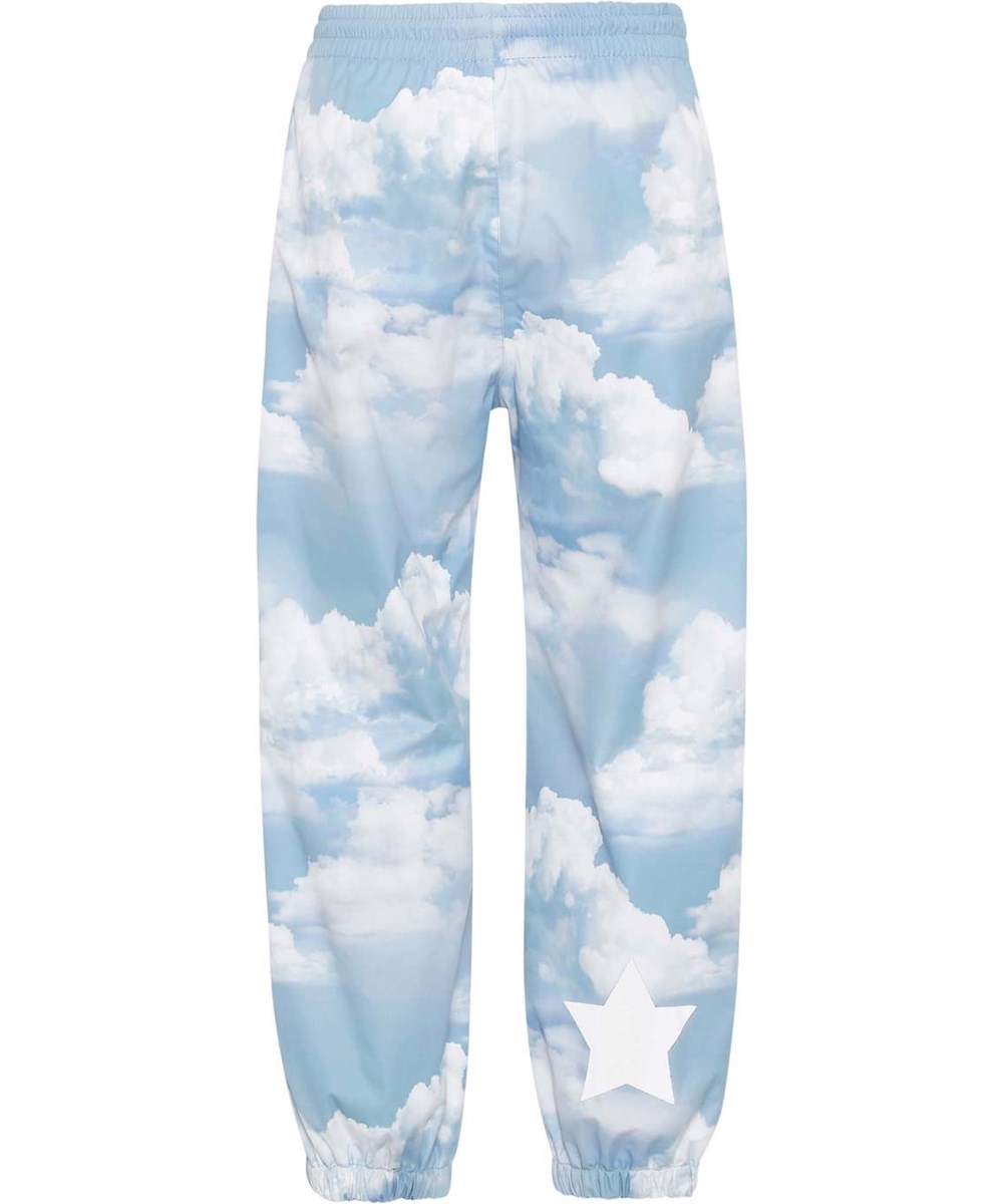Waits - Cloudy Day - Leichte und atmungsaktive Regenhose in hellblauem Skyprint
