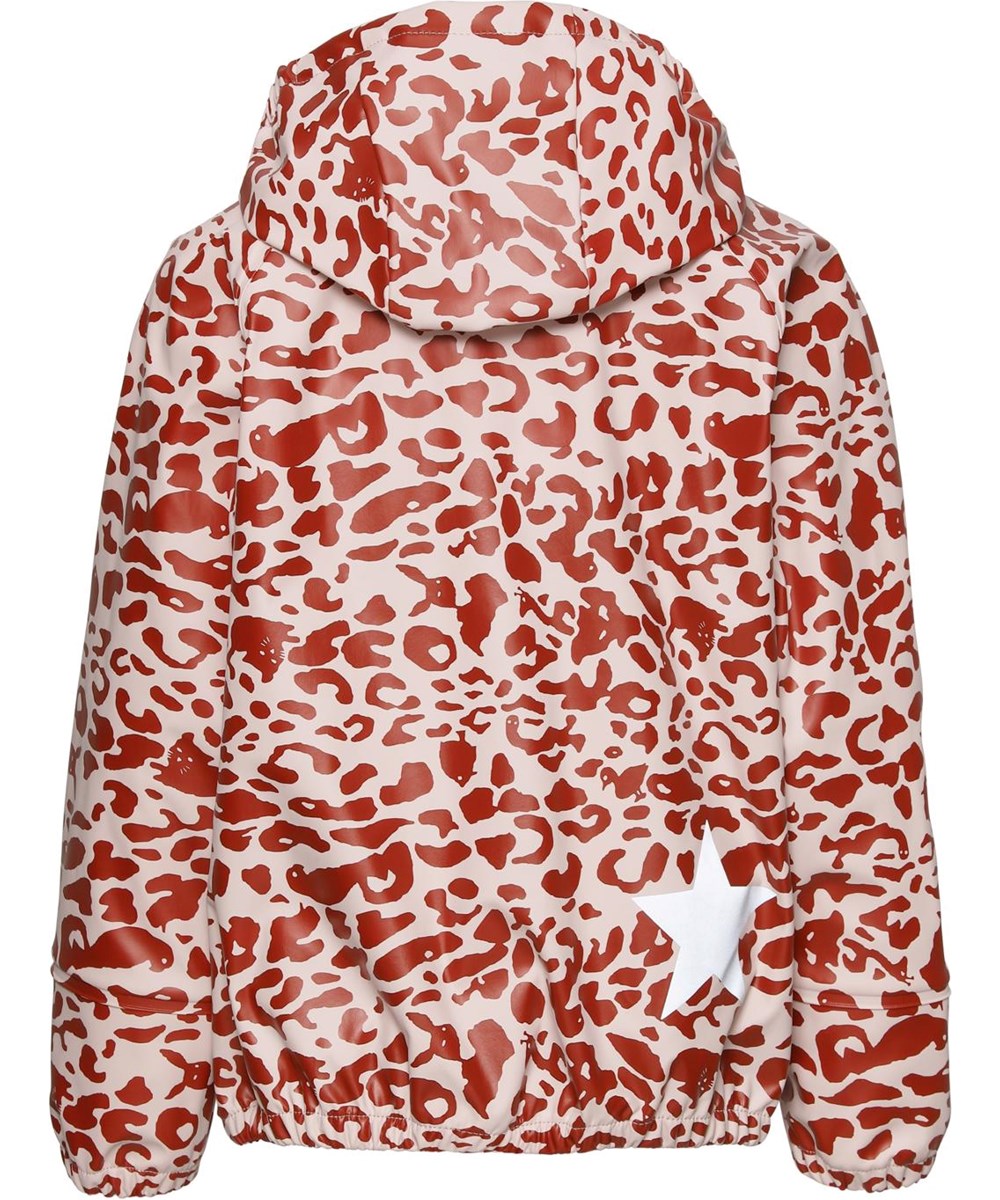 Zan - Leo Red - Regenjacke mit rotem und rosa Leopardendruck