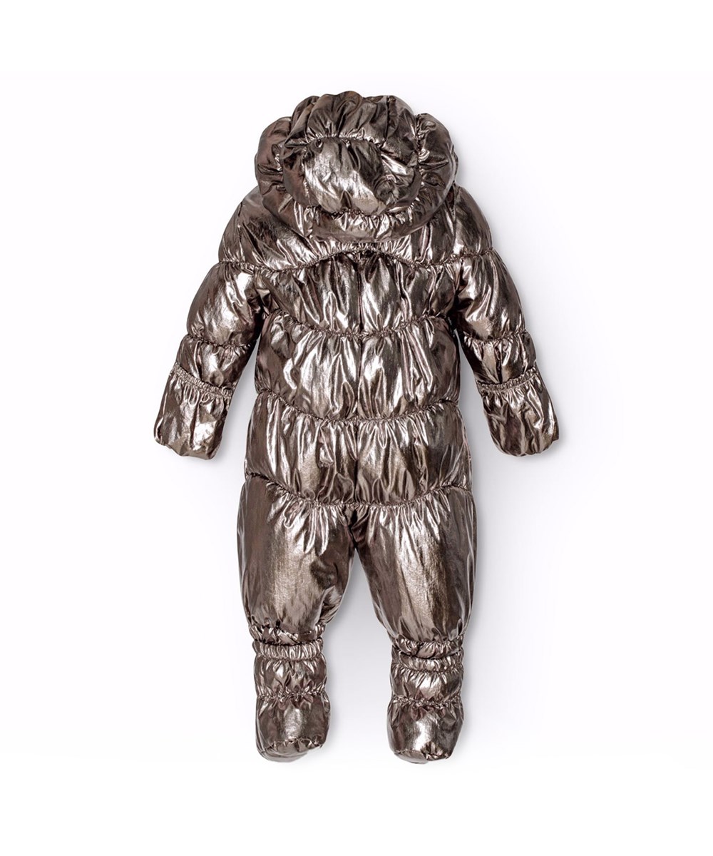 Hebe - Warm Silver - Warmer silberner Babyschneeanzug, perfekt für Spaziergänge im Kinderwagen an kühlen Tagen.