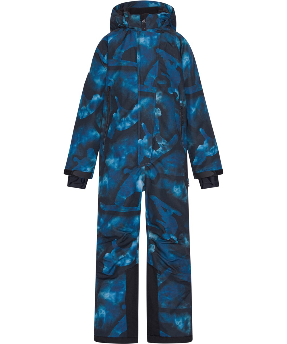 Hux - 360 Tie Dye - Recycelter Ski-Schneeanzug in blauem Batikmuster
