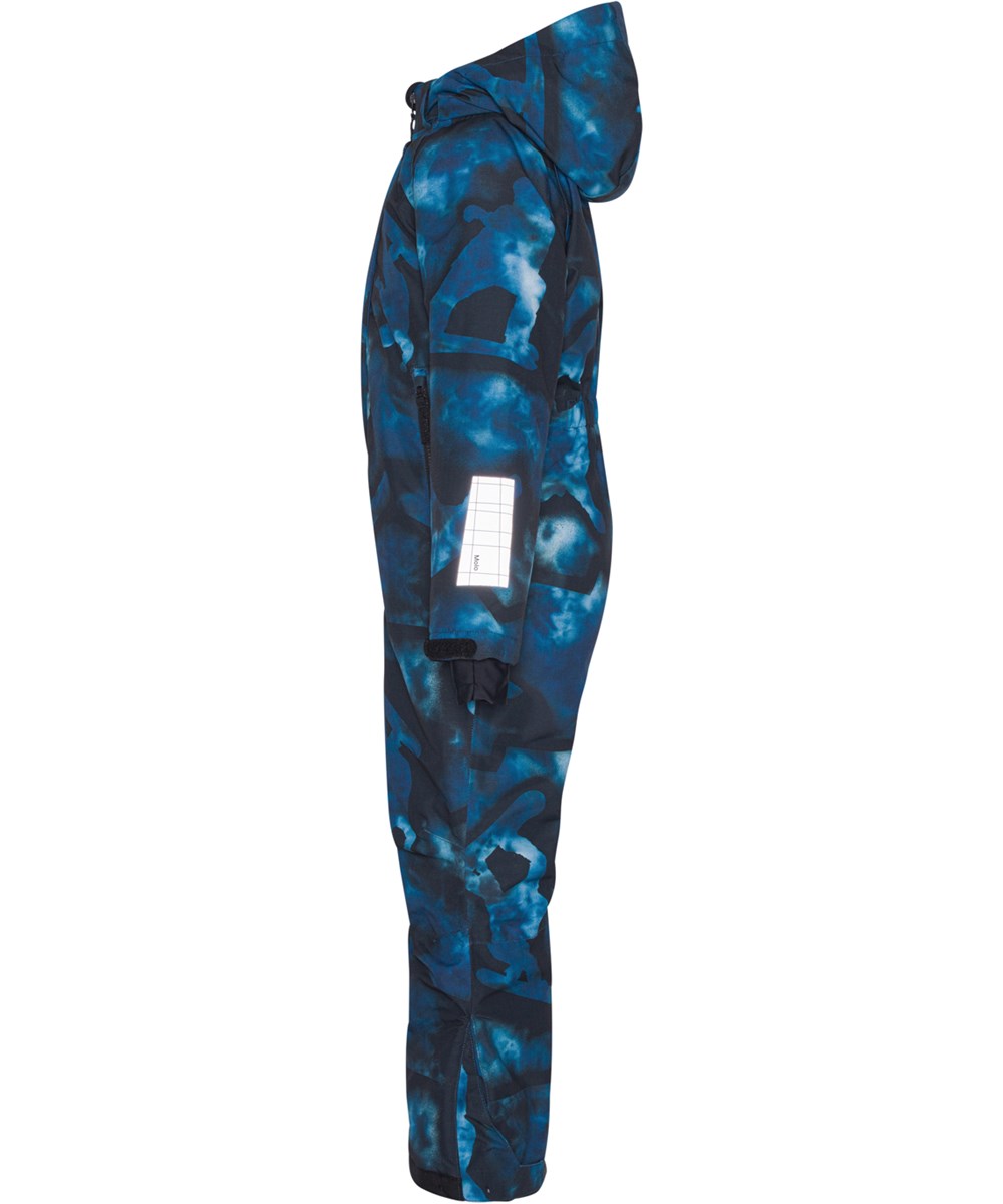 Hux - 360 Tie Dye - Recycelter Ski-Schneeanzug in blauem Batikmuster
