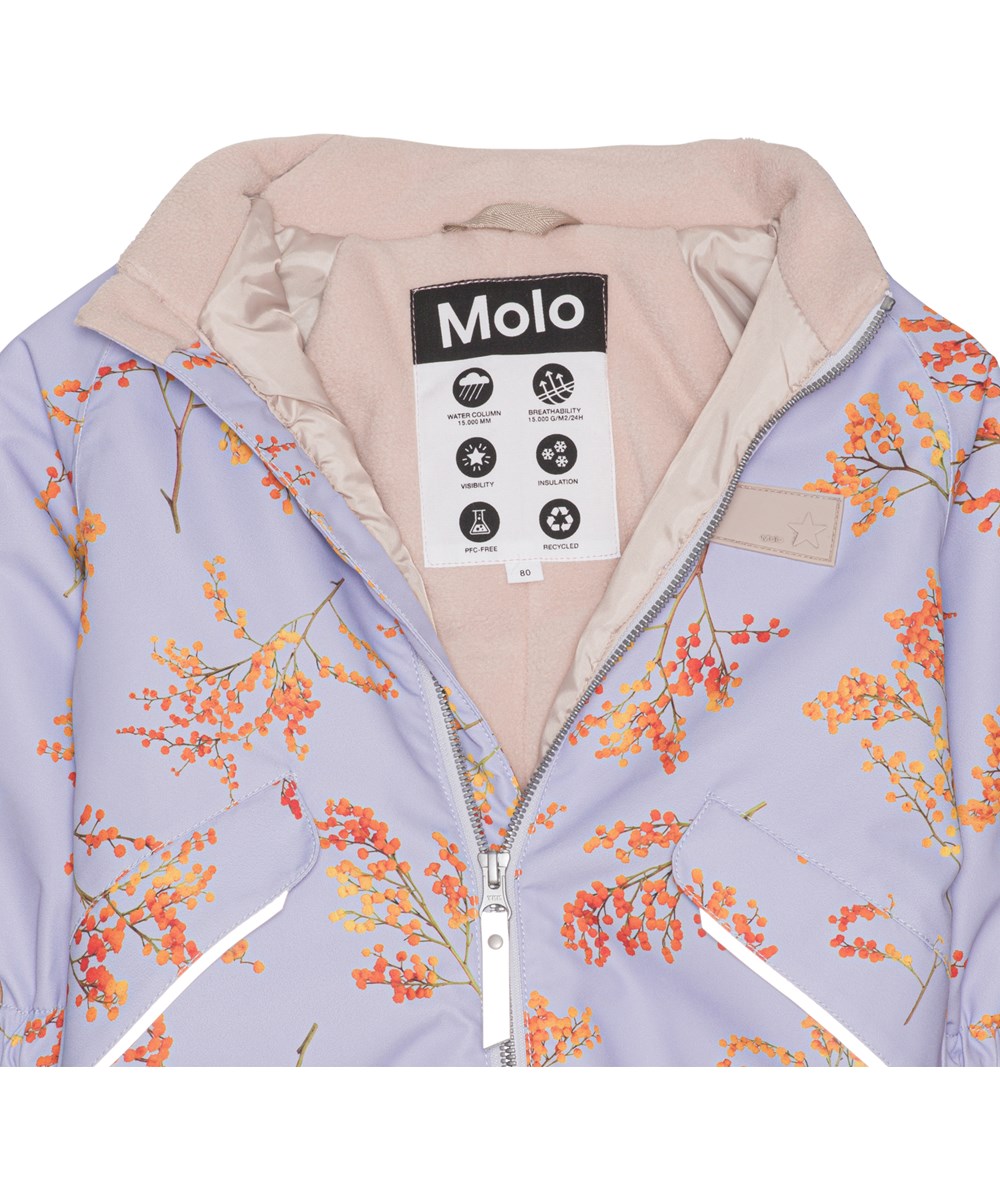 Hyde - Cosmic Mimosa - Recycelter helllila Schneeanzug mit orangefarbenen Zweigen