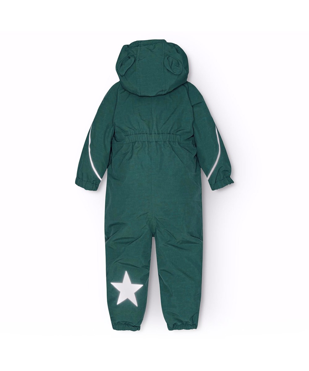 Hyde - Ponderosa Pine - Dunkelgrüner warmer Schneeanzug für Babys und Kleinkinder aus recyceltem Polyester.