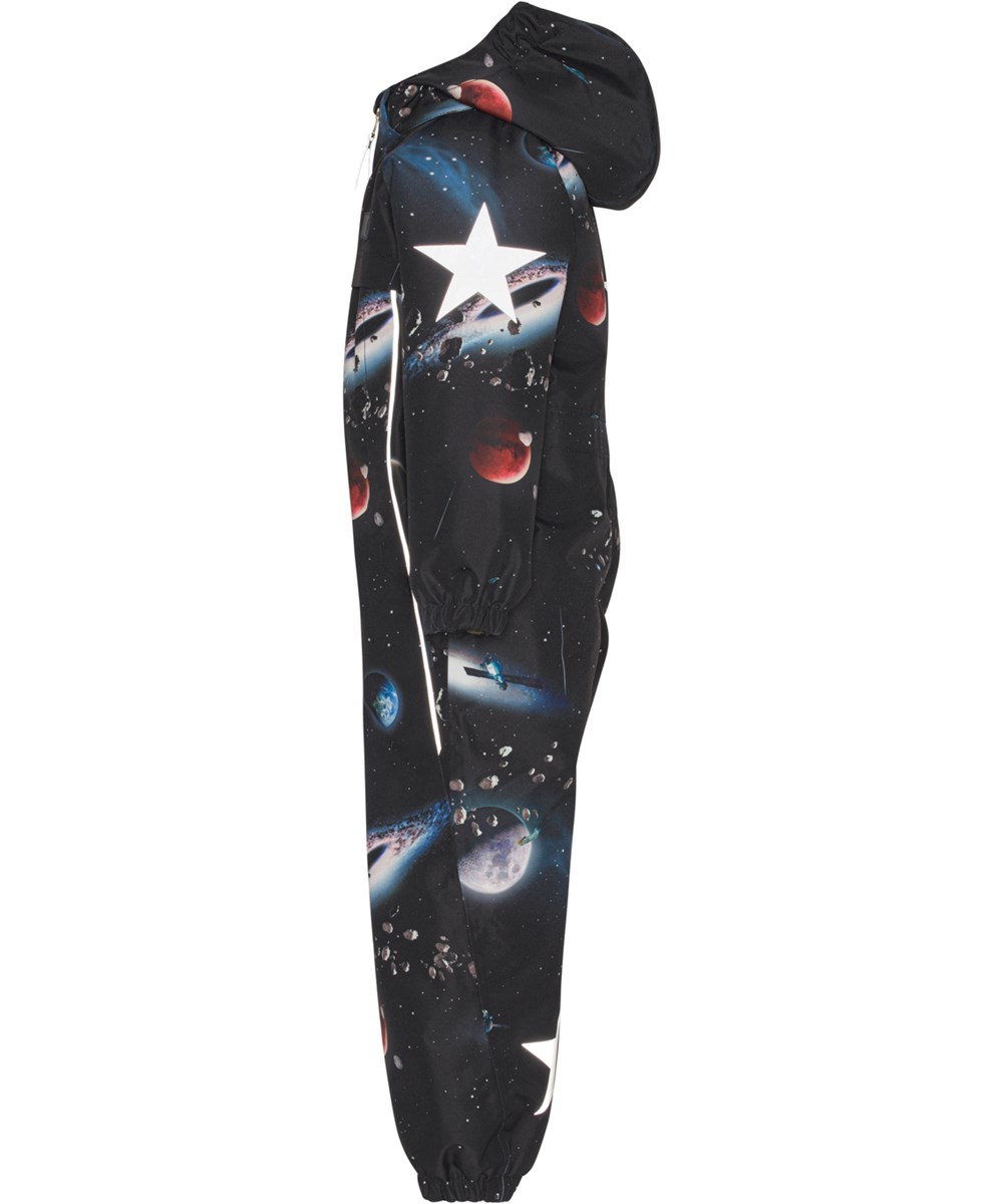 Pingo - Into Space - Recycelter dunkelblauer Schneeanzug mit Planetenaufdruck