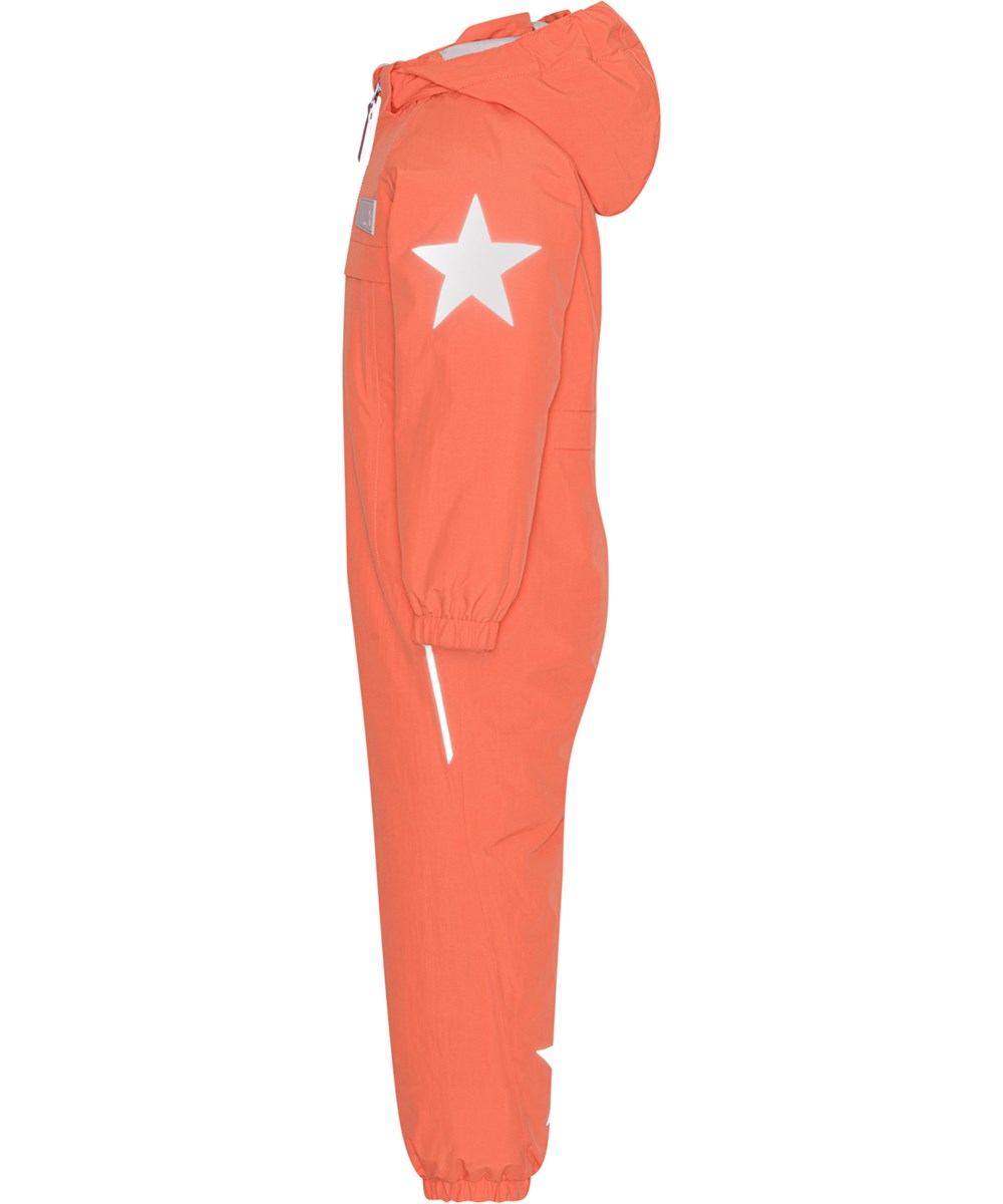 Pingo - Poppy - Recycelter orangefarbener Schneeanzug mit Reflektoren