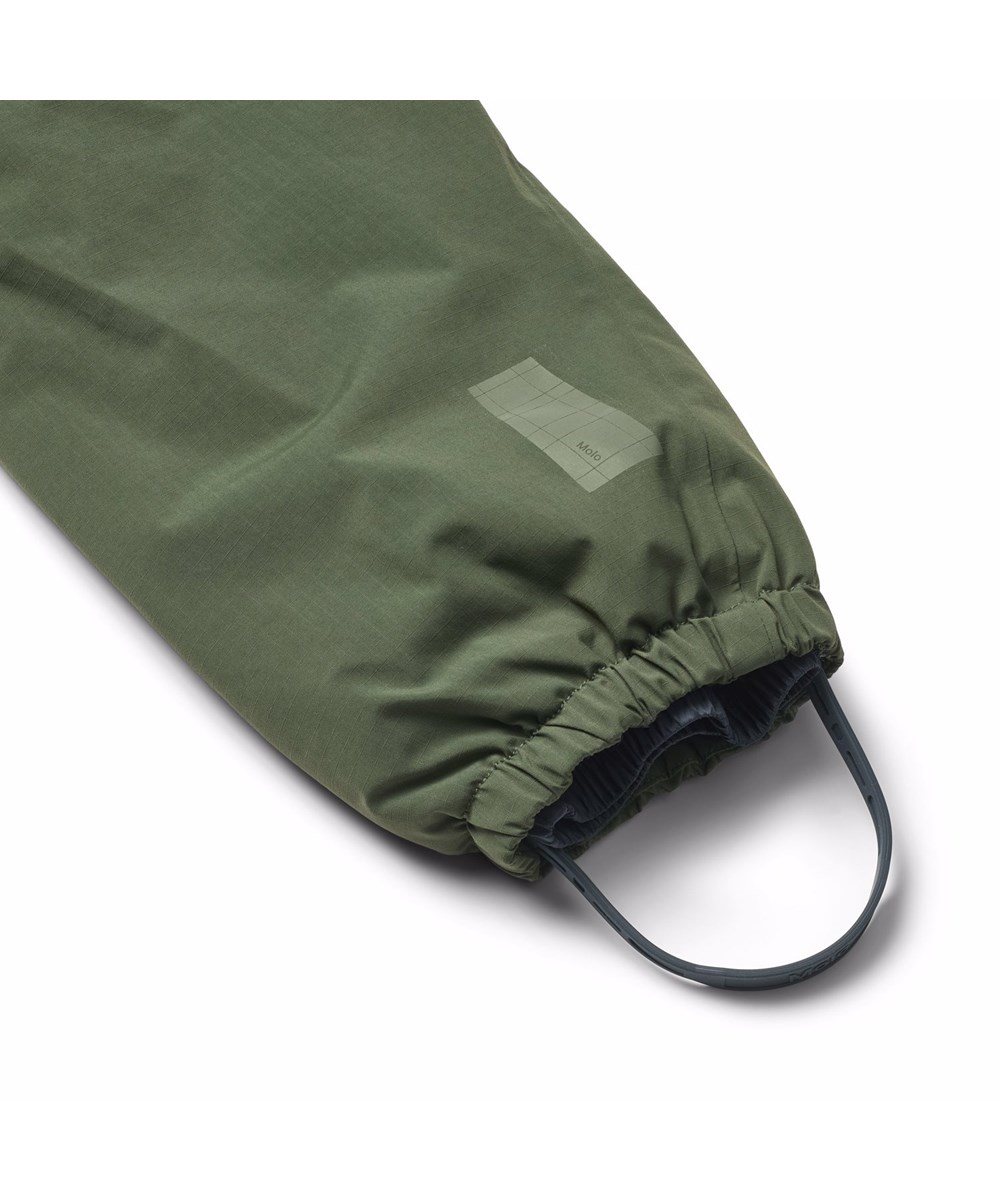 Pingo - Dark Forest - Wasserabweisender dunkelgrüner Overall aus recyceltem Nylon, geeignet für Temperaturen bis zu -10°C.