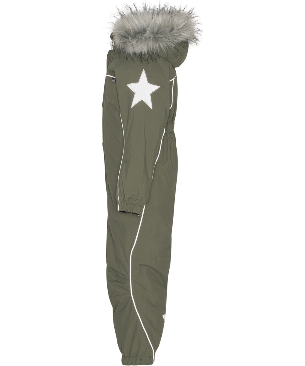 Polaris Fur - Dusty Green - Recycelter Schneeanzug in Grün mit Pelzkragen