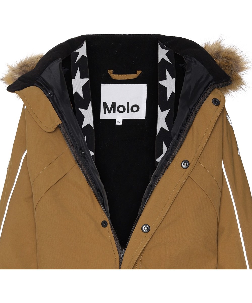 Polaris Fur - Earthy - Recycelter Fliegeranzug in Braun und Pelz