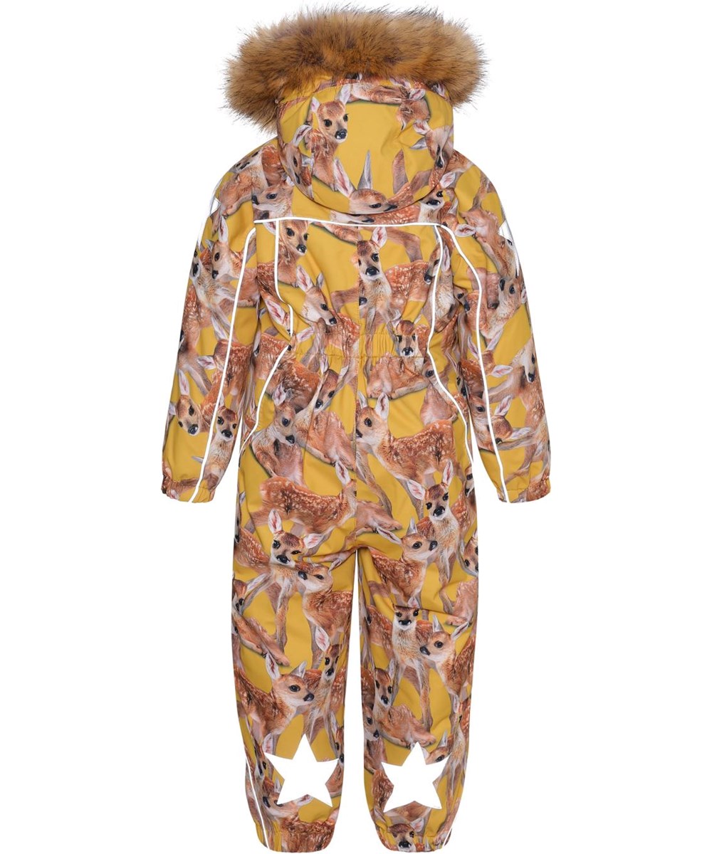 Polaris Fur - Fawns - Recycelter gelber Schneeanzug mit Hirschprint