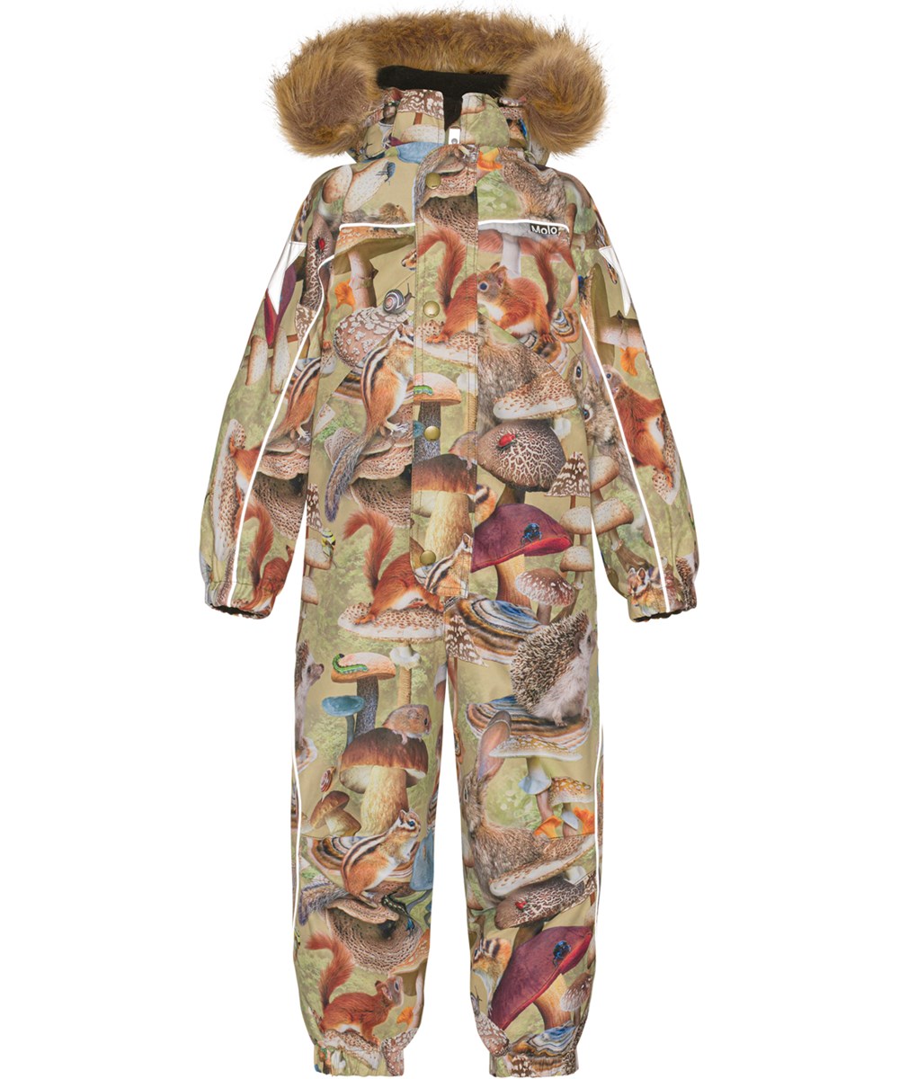 Polaris Fur - Fungi Habitat - Recycelter Schneeanzug mit Aufdruck von Pilzen und Tieren