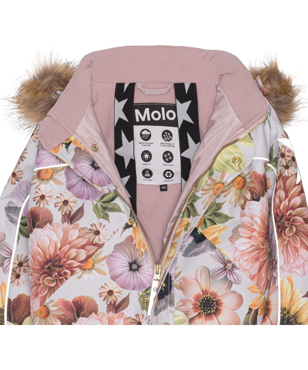 Polaris Fur - Retro Flowers - Recycelter Schneeanzug mit Blumendruck