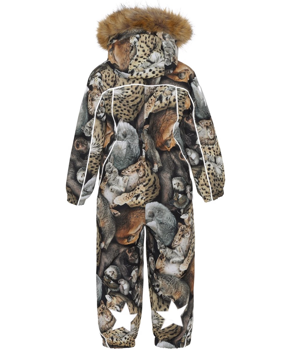 Polaris Fur - Sleeping Cubs - Recycelter Fliegeranzug mit teuren Drucken und Fell