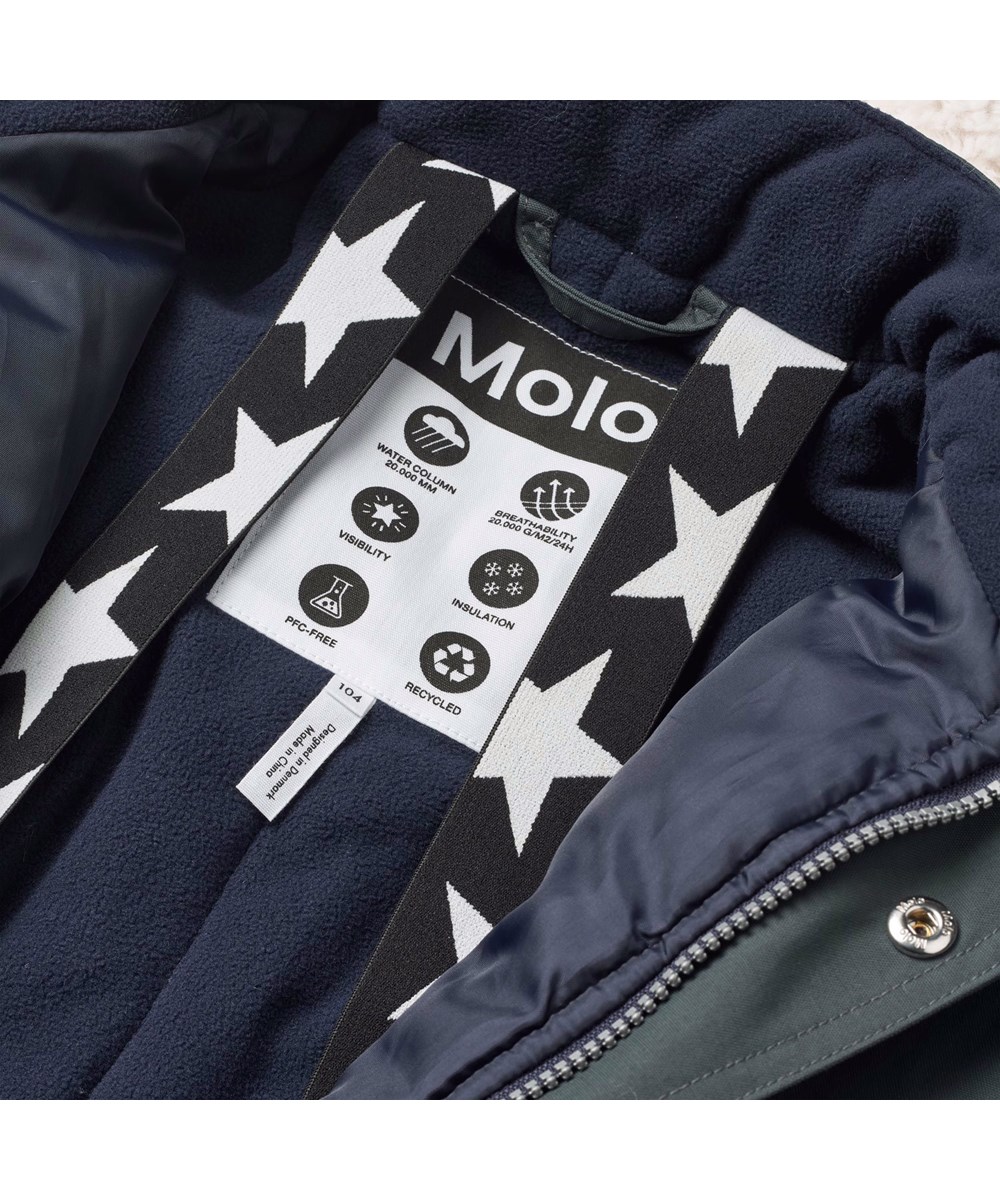 Polaris - Space Grey - Dunkelgrauer Schneeanzug für Kinder aus recyceltem Polyester.