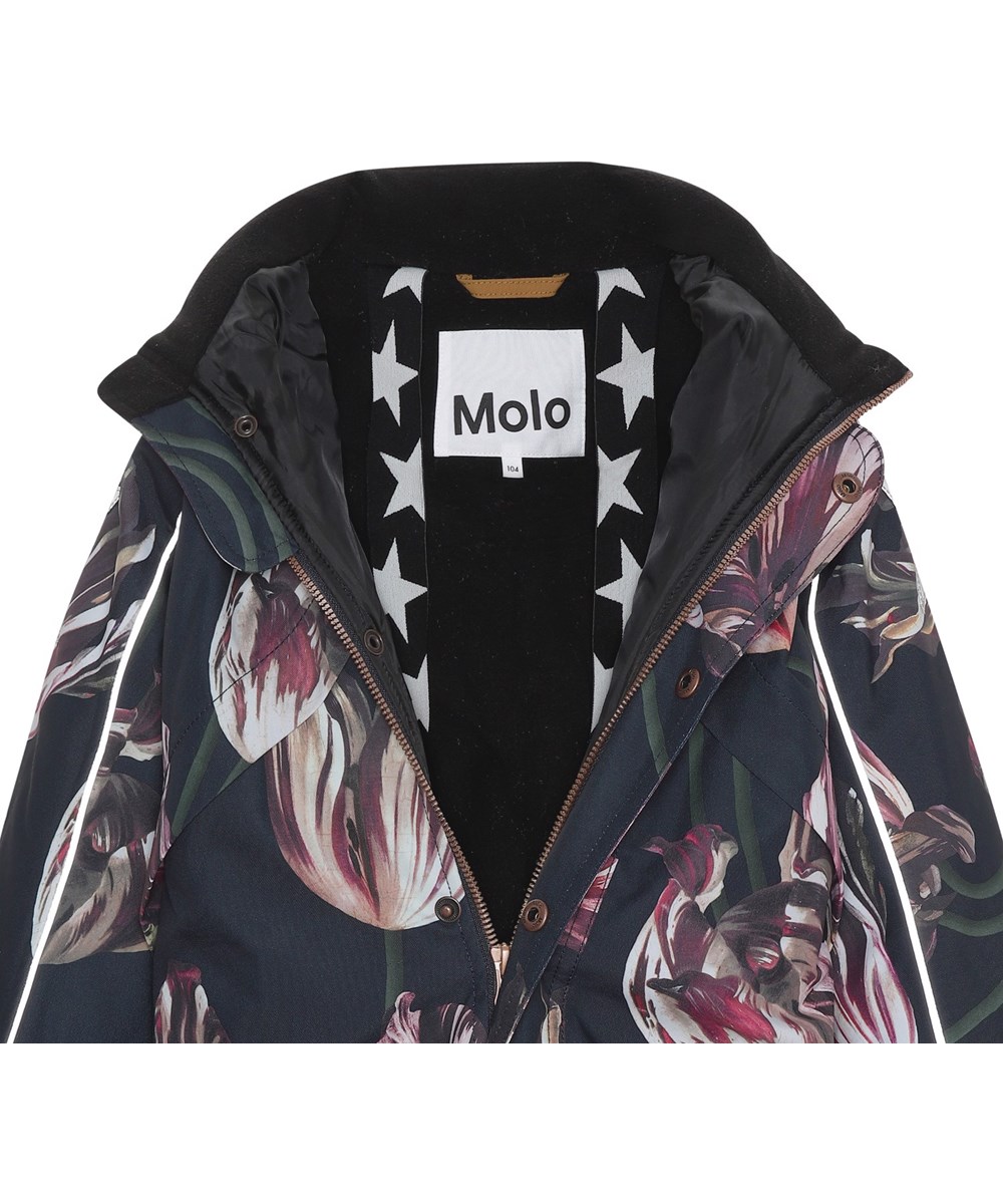 Polaris - Tulips - Recycelter Fliegeranzug mit Tulpenprint und Reflektoren