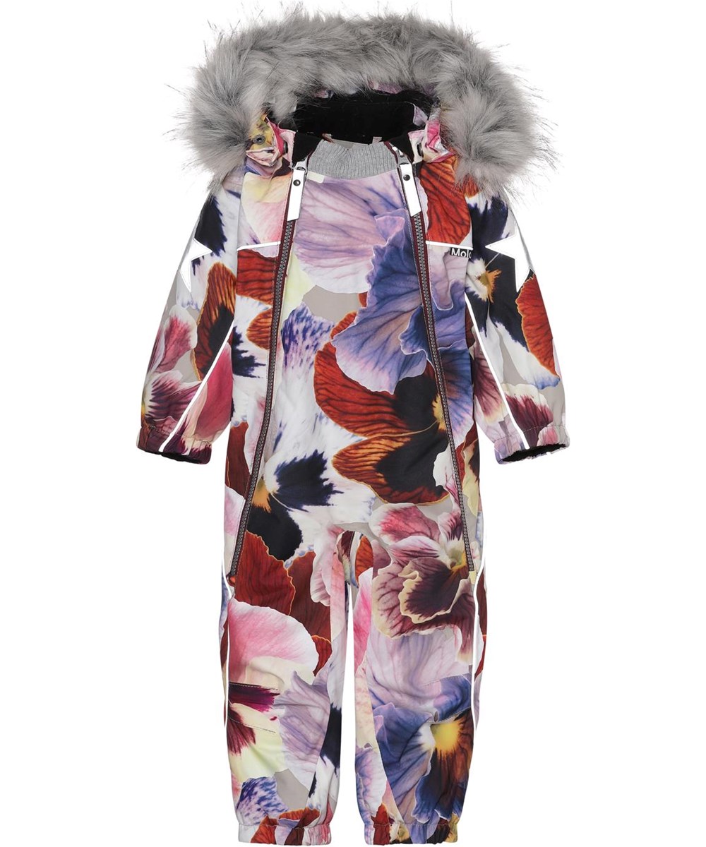 Pyxis Fur - Giant Floral - Recycelter Baby-Schneeanzug mit Blumendruck
