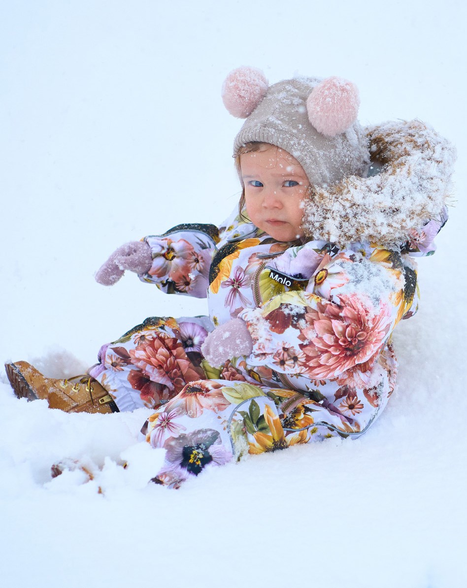 Pyxis Fur - Retro Flowers - Recycelter Schneeanzug mit Blumendruck