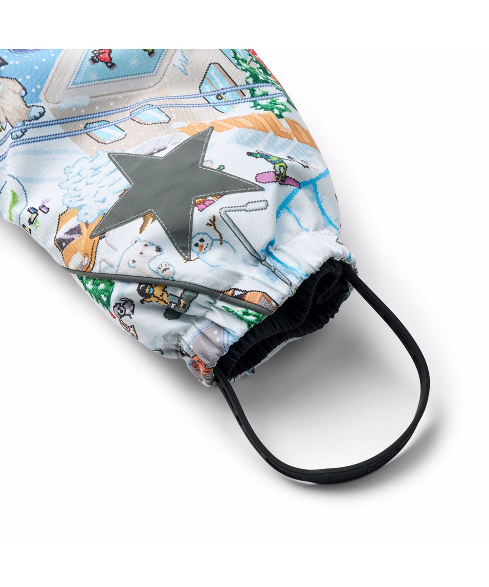 Pyxis - Pixel Winter - Wind- und wasserdichter Schneeanzug für einen kalten Winter aus recyceltem Polyester, mit einem pixeligen Druck der realen Welt, lustigen Charakteren aus den Kollektionen von Molo und gefüttert mit 3M™ Thinsulate™.
