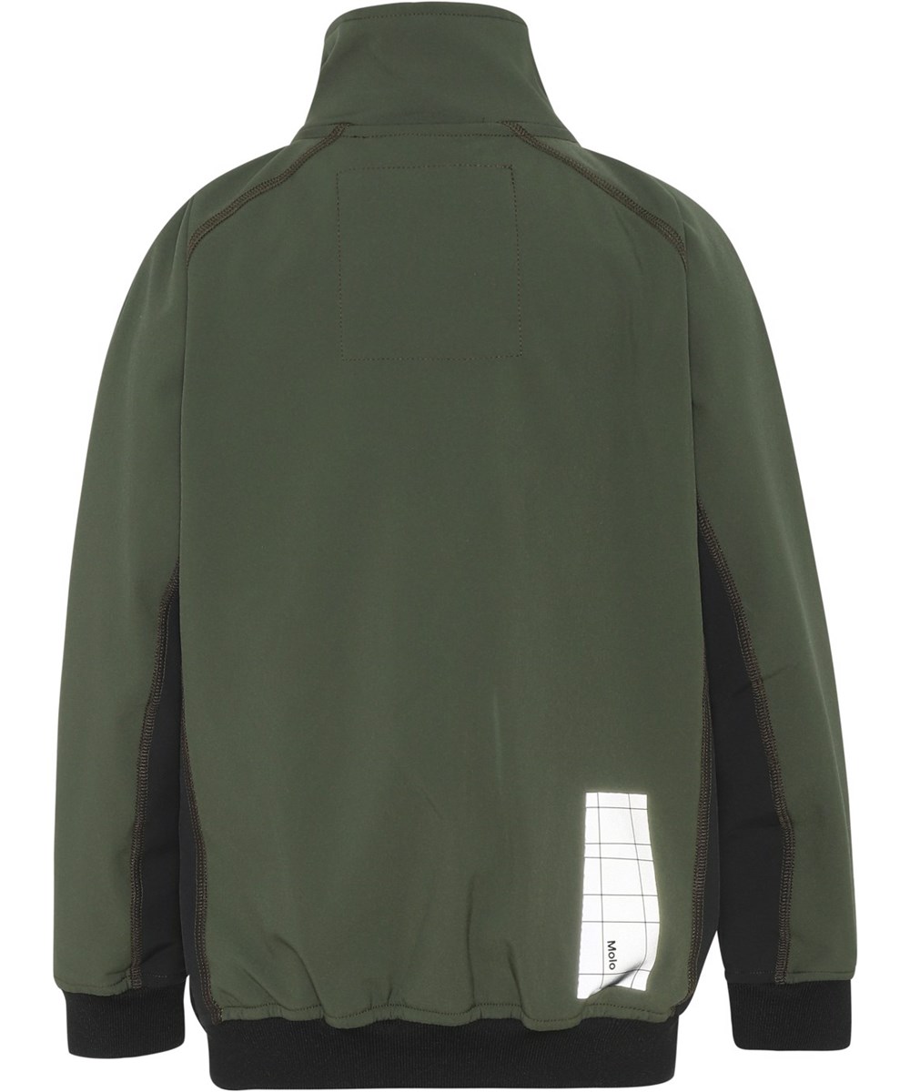 Cloudy - Forest Block - Recycled green softshell jacket