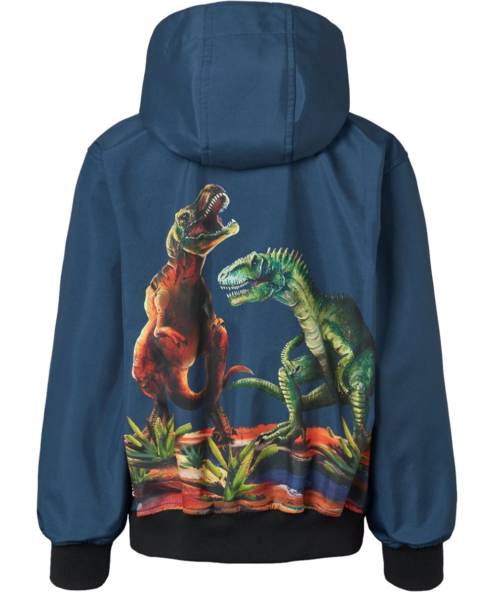 Cloudy - Oceanica - Blue water-repellent bomber jacket with detachable hood for children