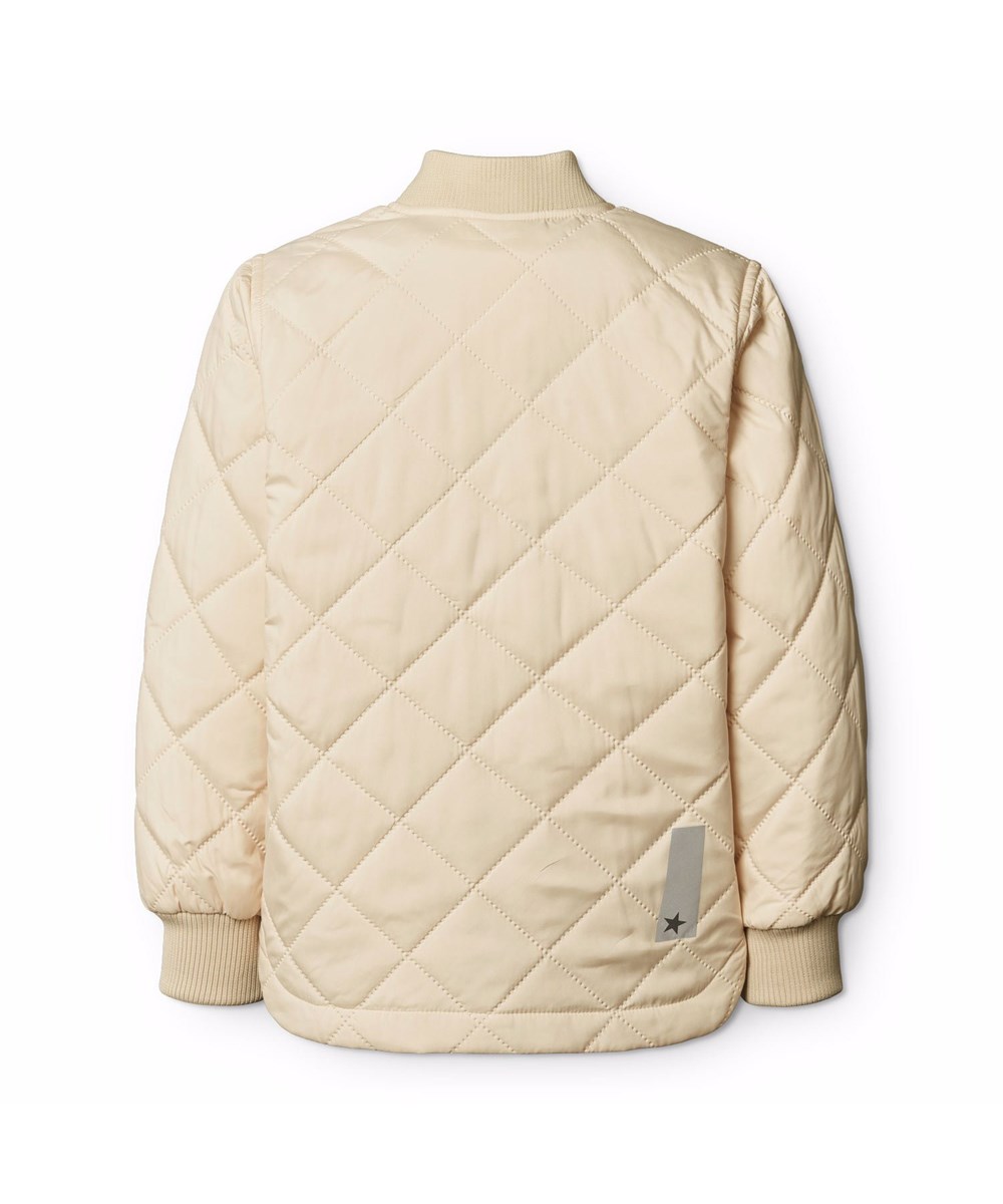 Hallow - Brazilian Sand - Beige quilted thermal jacket for children in recycled polyester.