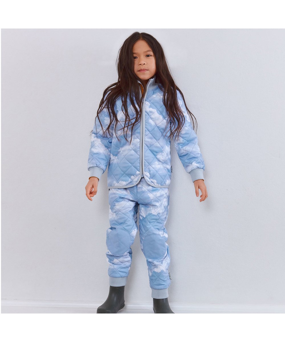 Hoti - Cloudy Day - Recycled thermal trousers in sky print