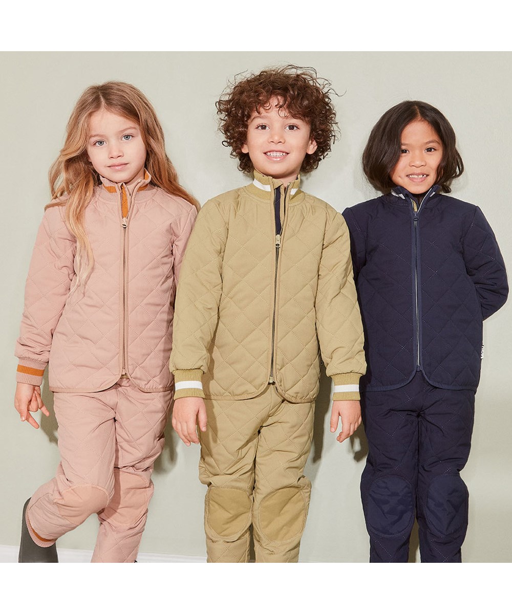 Hoti - Nougat - Recycled thermal trousers in taupe