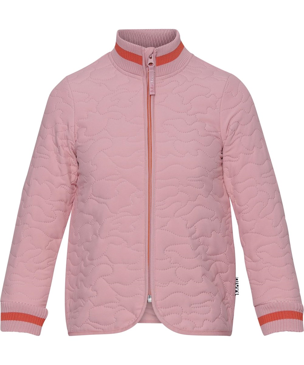 Husky - Rosequartz - Rose thermal jacket with green stripe