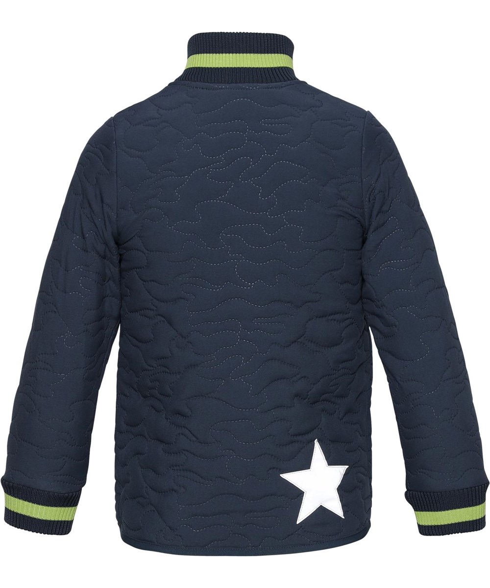 Husky - Summer Night - Dark blue thermal jacket with green stripe 