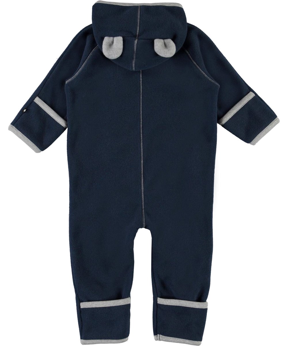 Udo - Summer Night - Dark blue fleece romper with ears 