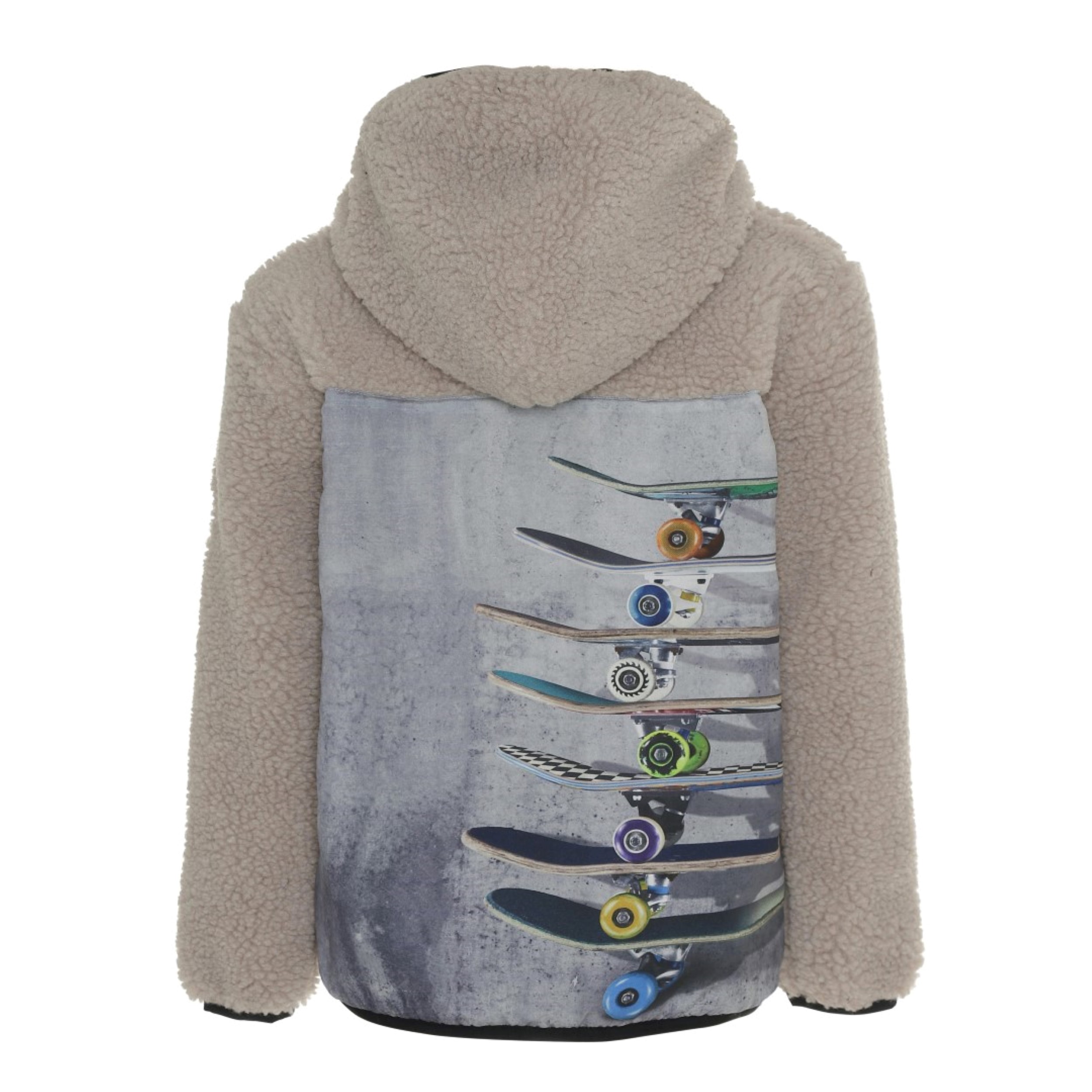 Ugo - Skate - Beige fleece jacket with skateboard print - Molo