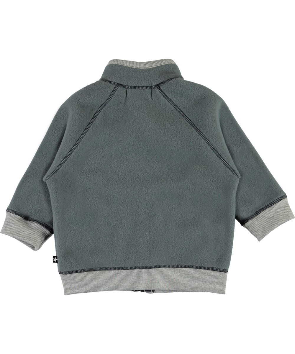 Ulf - Stormy Weather - Grey fleece jacket with mitten pockets 