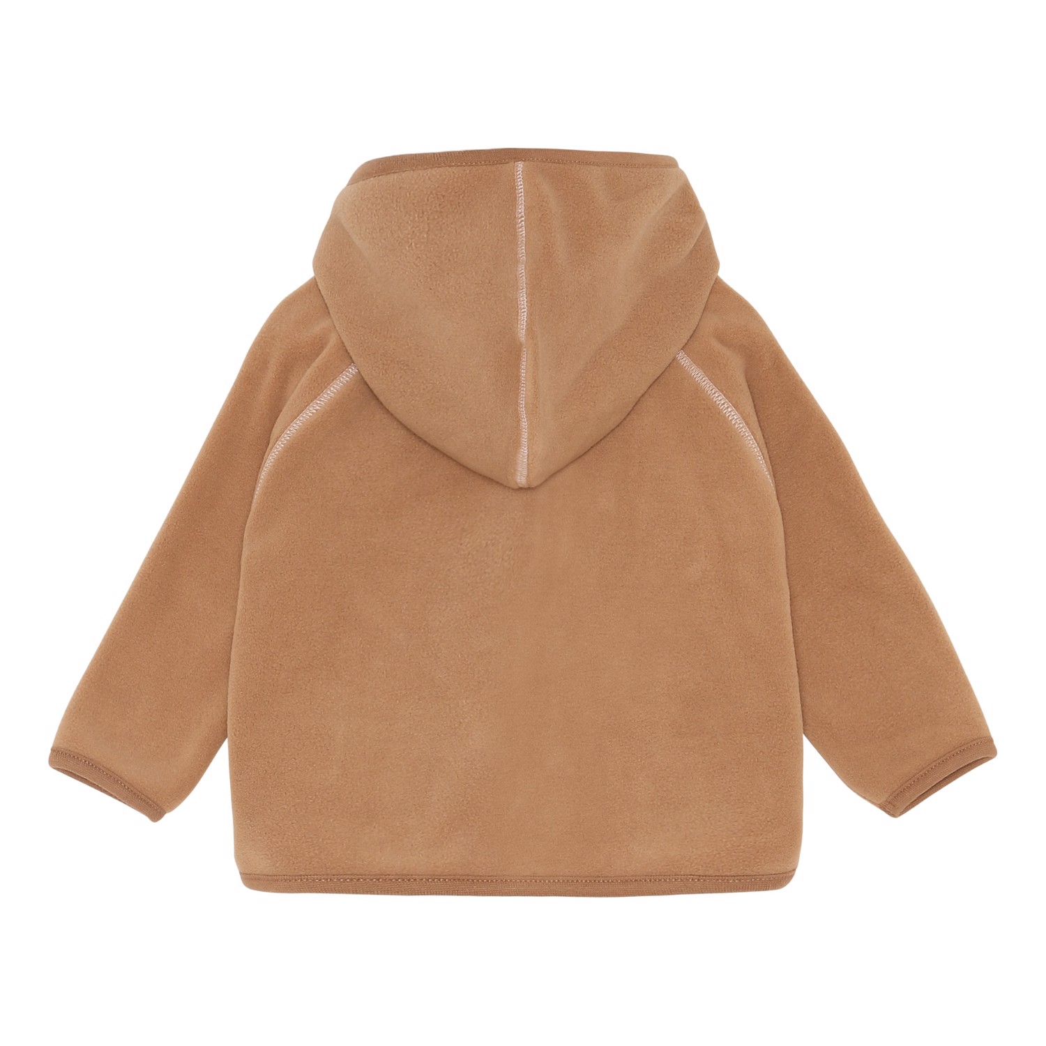 Uli Rose Mist Rose/brown recycled baby fleece jacket with hood Molo