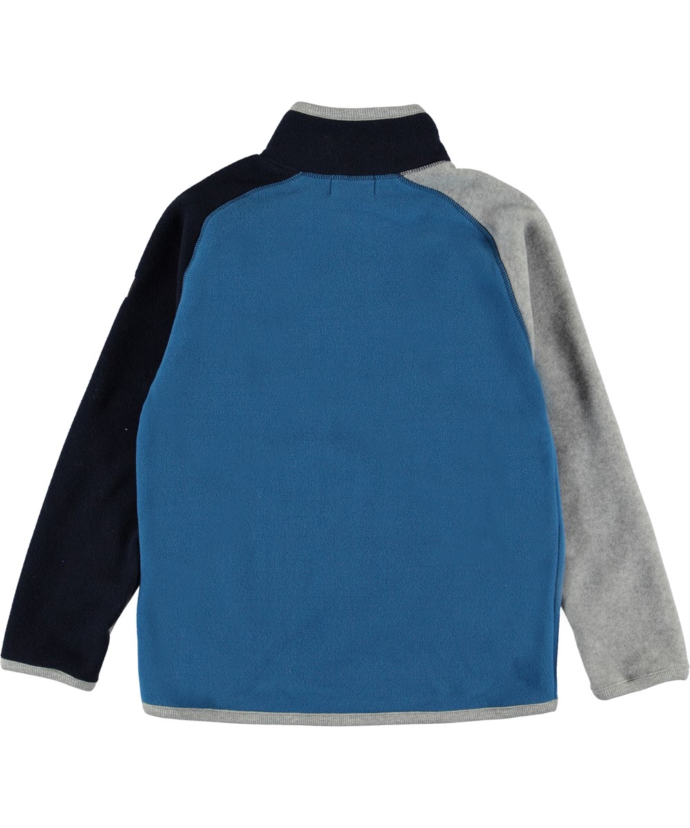 Ulrick - Azure - Blue and grey fleece jacket
