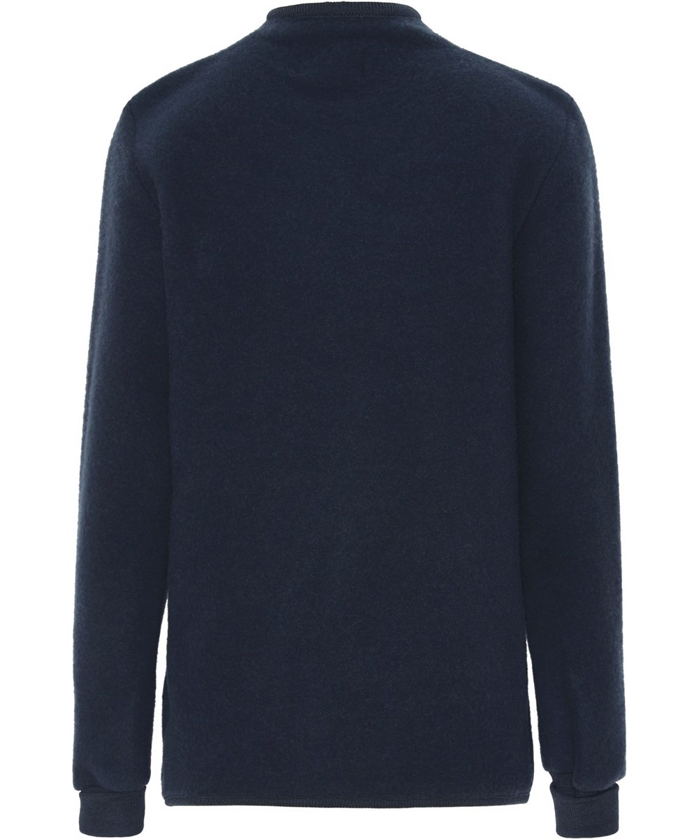 Umbat - Dark Navy - Dark blue jacket in wool with zip closure 