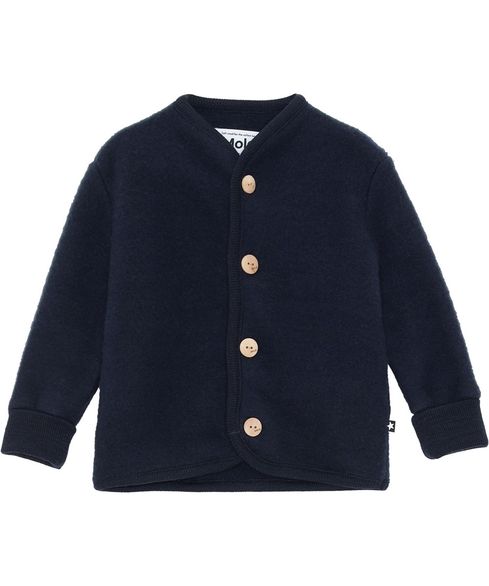 Umber - Dark Navy - Dark blue baby jacket in wool