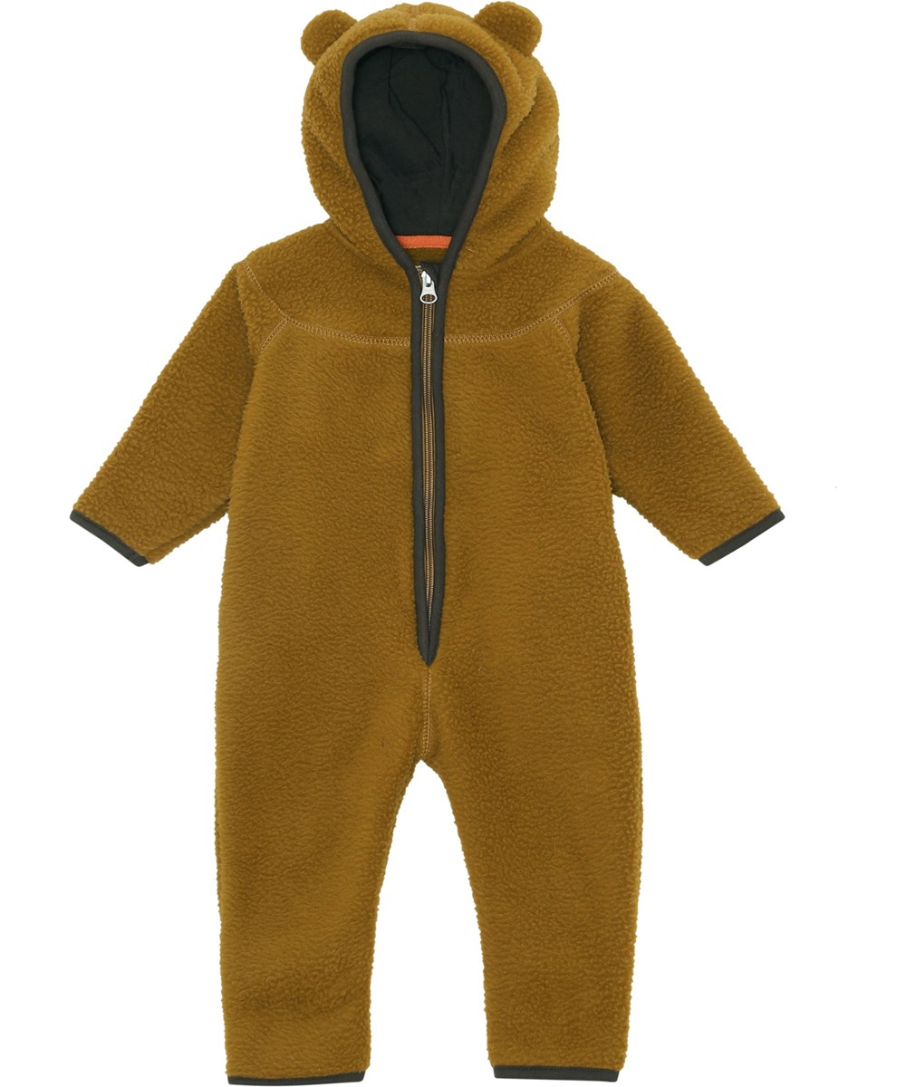 Umeko - Earthy - Recycled brown baby fleece romper